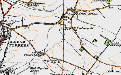 Old map of Caldecott in 1919