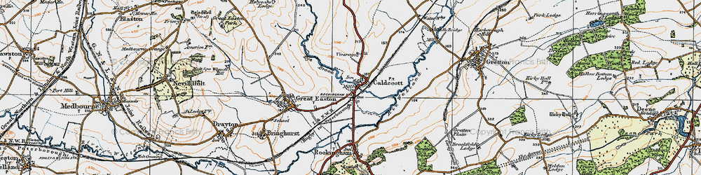 Old map of Caldecott in 1920