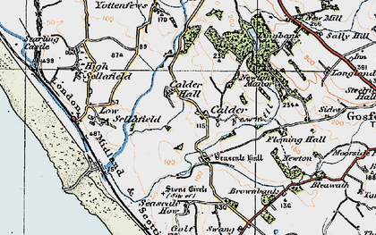 Old map of Calder in 1925