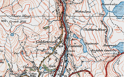 Old map of Calderbrook in 1925