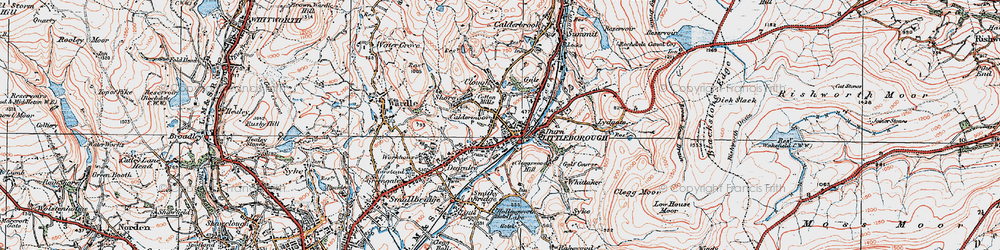 Old map of Caldermoor in 1925