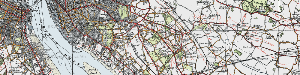 Old map of Calderstones in 1923