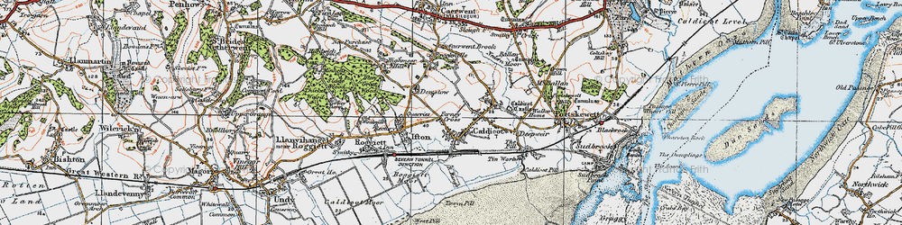 Old map of Caldicot in 1919