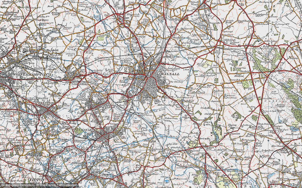 Old Map of Caldmore, 1921 in 1921
