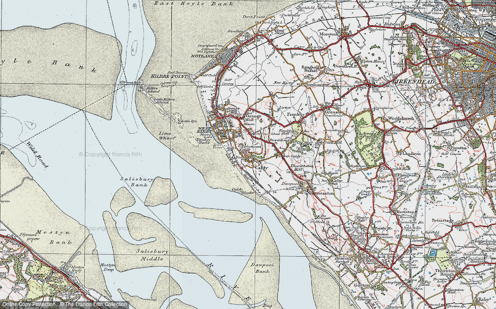 Old Map of Caldy, 1924 in 1924