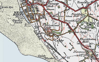 Old map of Caldy in 1924