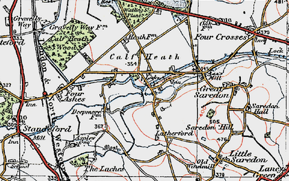 Old map of Calf Heath in 1921