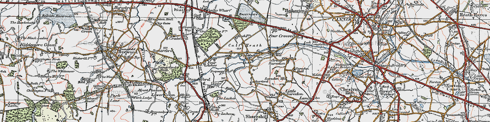 Old map of Calf Heath in 1921