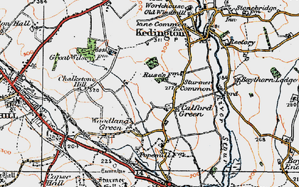Old map of Calford Green in 1920