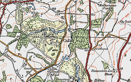 Old map of Calke in 1921