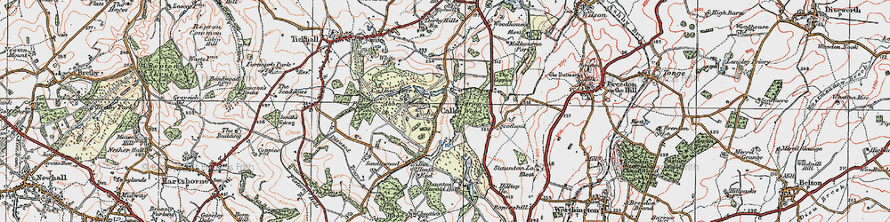 Old map of Calke in 1921