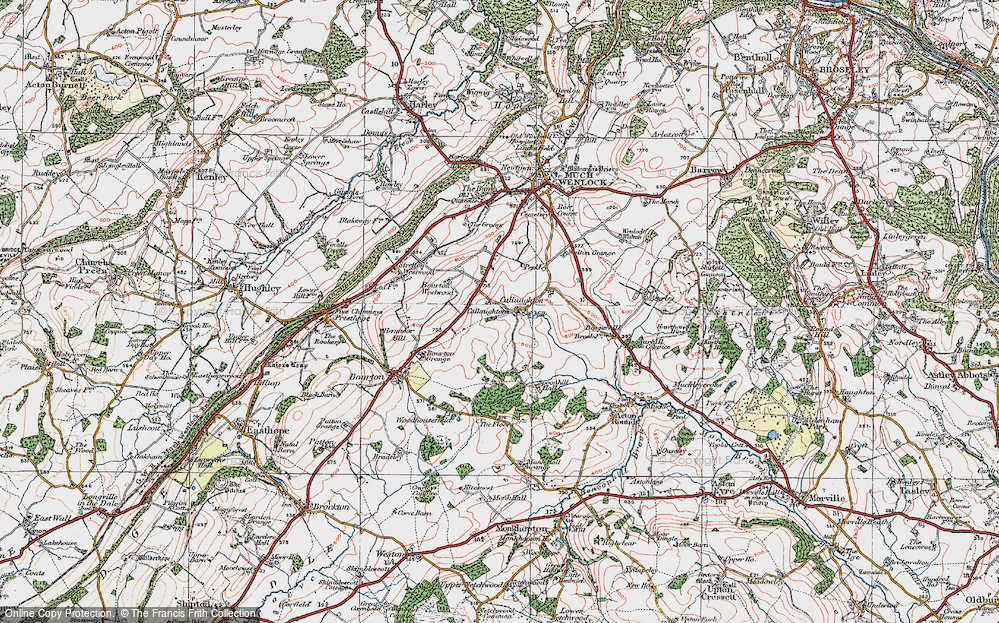 Old Map of Callaughton, 1921 in 1921