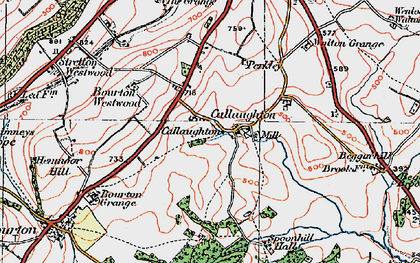 Old map of Callaughton in 1921