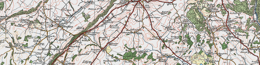 Old map of Callaughton in 1921
