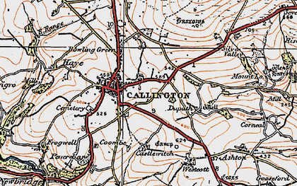 Old map of Callington in 1919