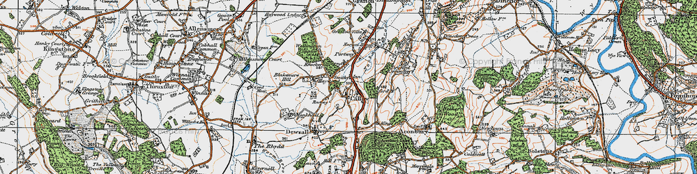 Old map of Aconbury in 1920