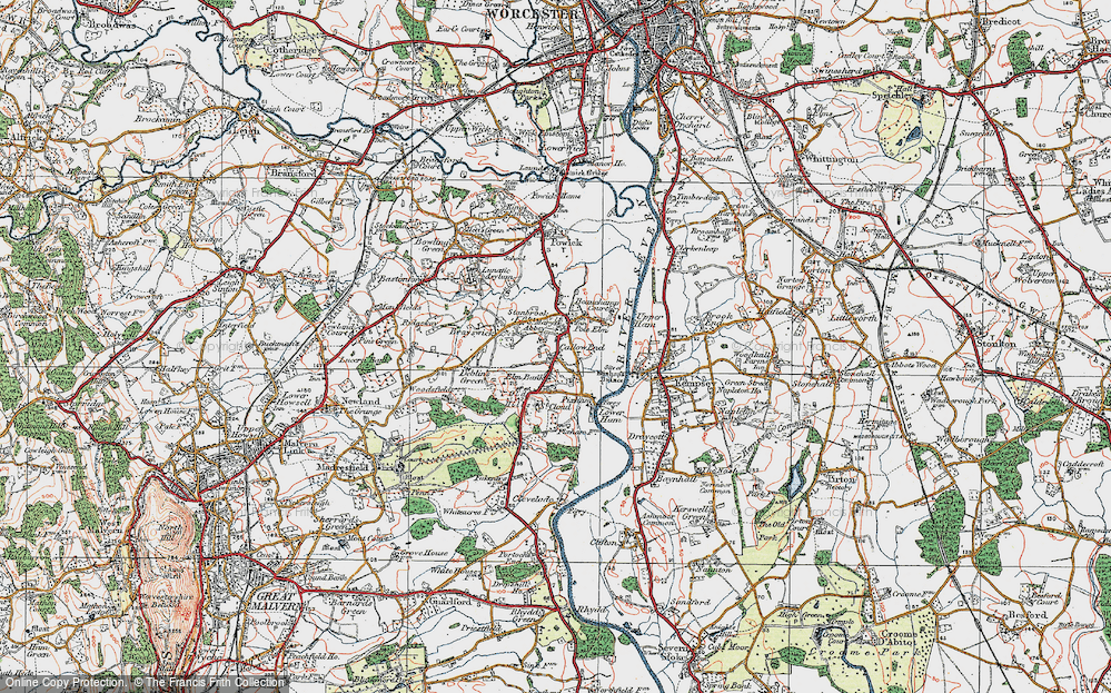 Old Map of Callow End, 1920 in 1920