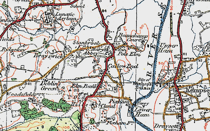 Old map of Callow End in 1920
