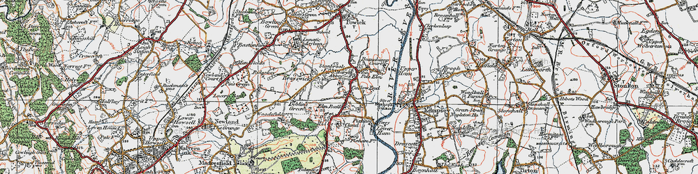Old map of Callow End in 1920