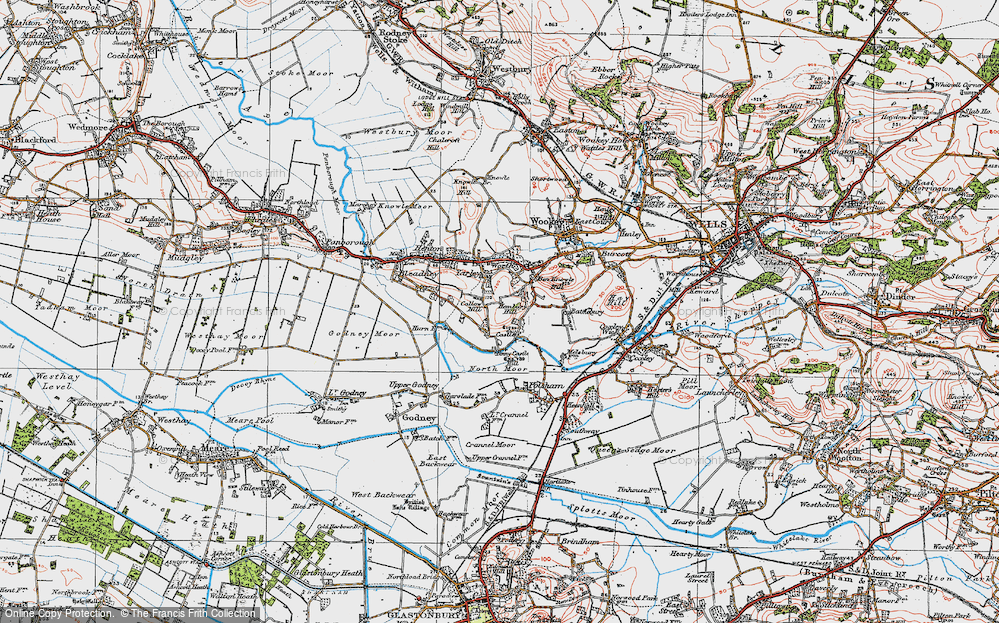 Old Map of Historic Map covering Ben Knowle Hill in 1919