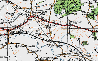 Old map of Callow Hill in 1919