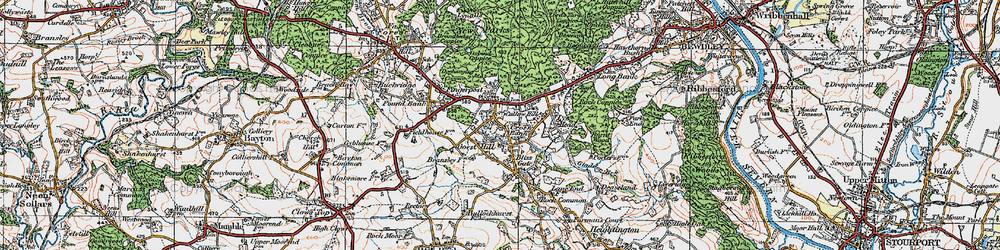 Old map of Callow Hill in 1920