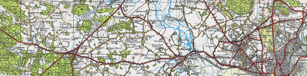 Old map of Calmore in 1919