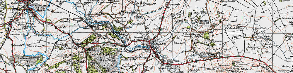 Old map of Calne in 1919