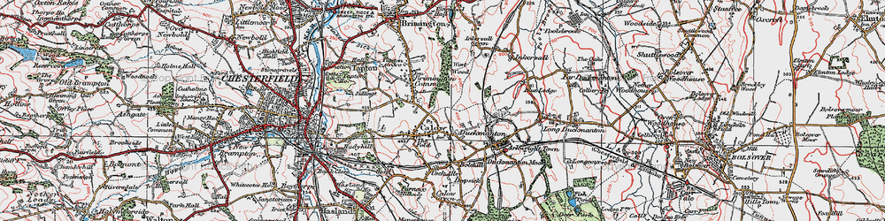 Old map of Calow in 1923