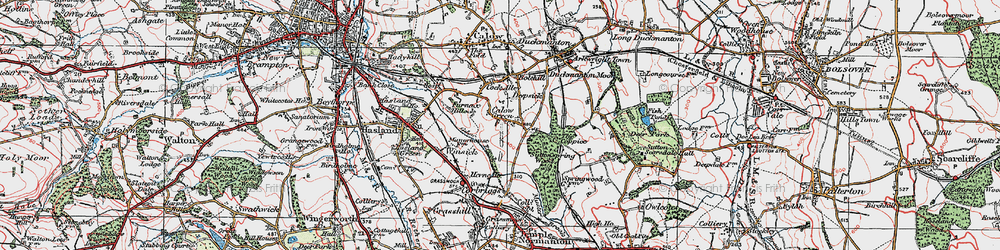 Old map of Calow Green in 1923