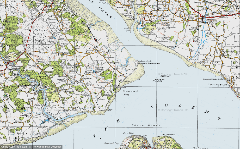 Old Map of Calshot, 1919 in 1919