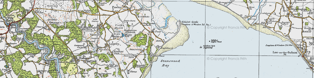 Old map of Calshot in 1919