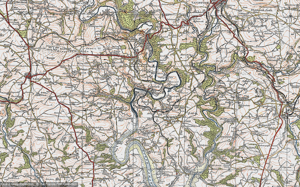 Old Map of Historic Map covering Buttspill in 1919