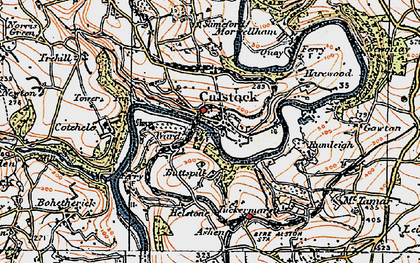 Old map of Calstock in 1919