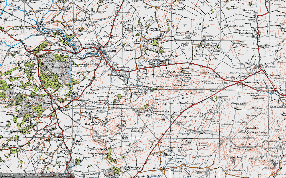 Old Map of Calstone Wellington, 1919 in 1919