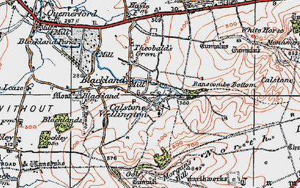 Old map of Calstone Wellington in 1919