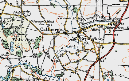 Old map of Calthorpe in 1922