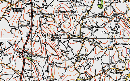 Old map of Calvadnack in 1919