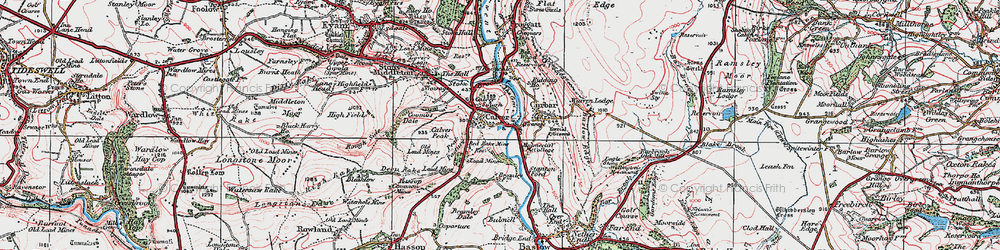 Old map of Calver in 1923