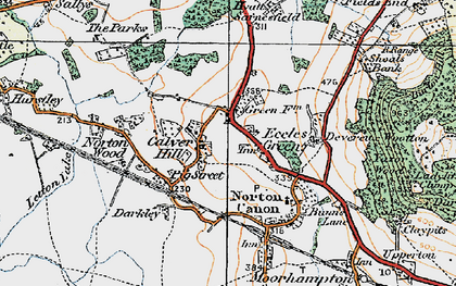 Old map of Calver Hill in 1920