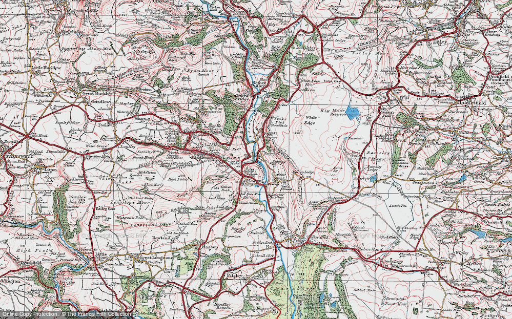 Old Map of Calver Sough, 1923 in 1923
