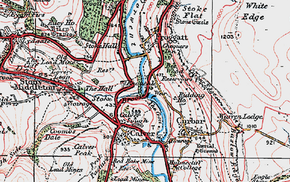 Old map of Calver Sough in 1923