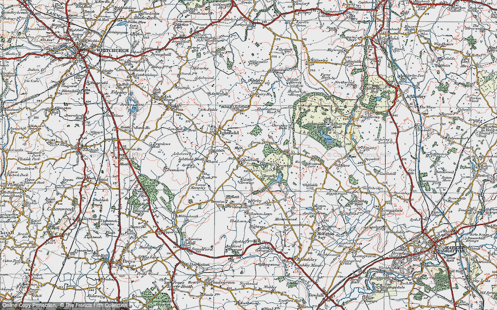 Old Map of Calverhall, 1921 in 1921