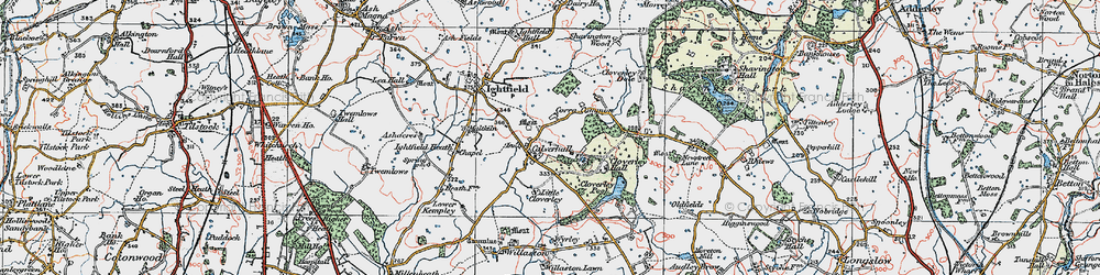 Old map of Calverhall in 1921
