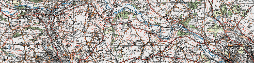 Old map of Calverley in 1925