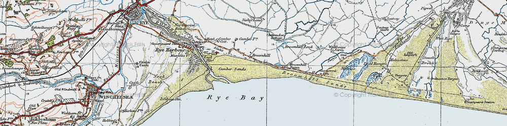 Old map of Camber in 1921