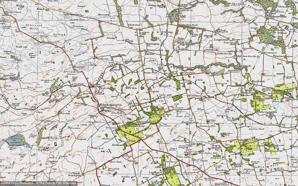 Old Map of Historic Map covering Wallington in 1925