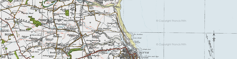 Old map of Cambois in 1925