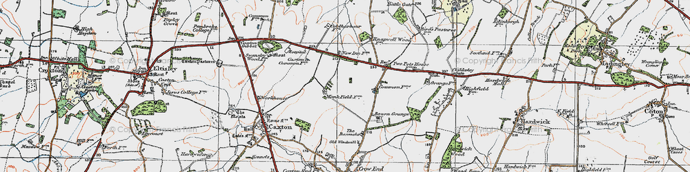 Old map of Cambourne in 1920