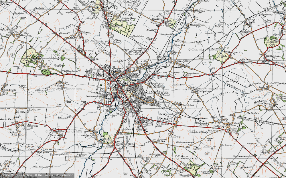 Old Map of Cambridge, 1920 in 1920